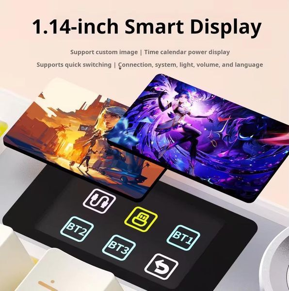 Механічна бездротова (Bluetooth + 2,4G) клавіатура з HOT SWAP AULA F108PRO RGB YingYN switch Mac/Win УКР/АНГЛ Gradient Pink (F108PGP) F108PGP фото