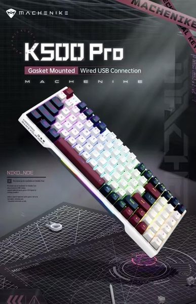 Механічна клавіатура з HOT-SWAP з срібними перемикачами G.Rule MACHENIKE K500PRO, 94Key, EN/UKR, RGB BLUE/СИНІЙ (K500PB) K500PB фото