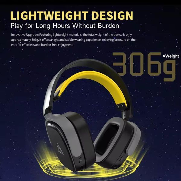 Геймерська бездротова (Bluetooth + 2,4G) гарнітура Ajazz AHM09 MAX Black/Чорні (AHM09MAXB) AHM09MAXB фото