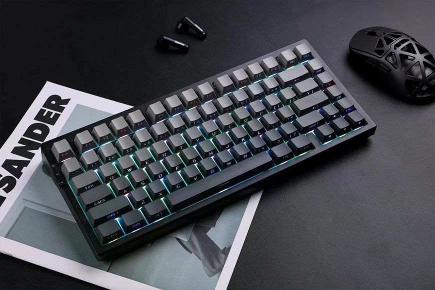Механічна бездротова клавіатура з HOT SWAP MCHOSE G75 Pro, 82 Key, RGB, Win/Mac OS, УКР/АНГЛ, ЧОРНА/Black (MC-G75-5) G75V2-2 фото