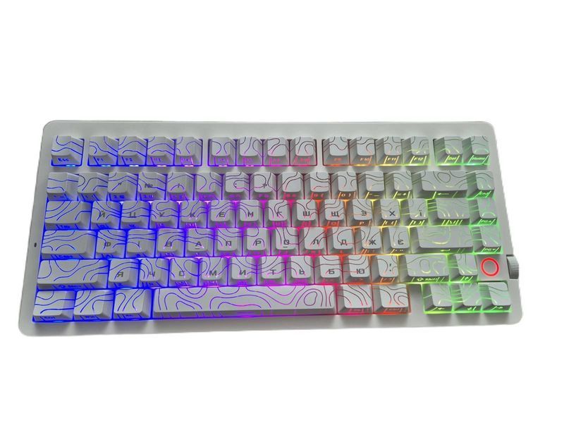 Механічна бездротова клавіатура з HOT SWAP MCHOSE G75 V2, Ice Blue Switch RGB, Win/Mac OS, УКР/АНГЛ, Біла лінія/White Contour Lines (G75V2-2) X85PM фото