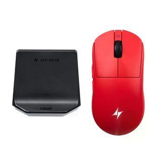 Геймерська акумуляторна бездротова (2,4G) миша ATK A9 NB Ultra, PAW 3950ULTRA, BK CX52860, ATK Custom Optical Switches(FE), TTC Gold Wheel, 8K, Red/Червона (A9NBUR) A9NBUR фото