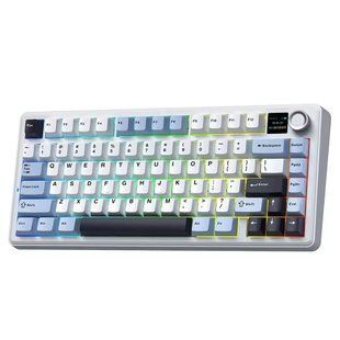 Механічна бездротова (Bluetooth + 2,4G) клавіатура з HOT SWAP AULA F75 MAX, TFT Screen Knob, RGB, Reaper switch Mac/Win УКР/АНГЛ Blue (F75MAXB) F75MAXB фото