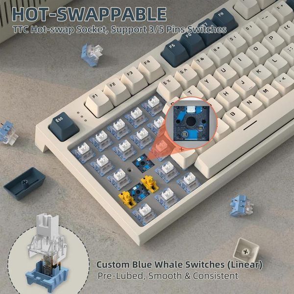 Attack SHARK K86 Wireless Mechanical Keyboard Retro Blue/ Ретро синій K86RB фото