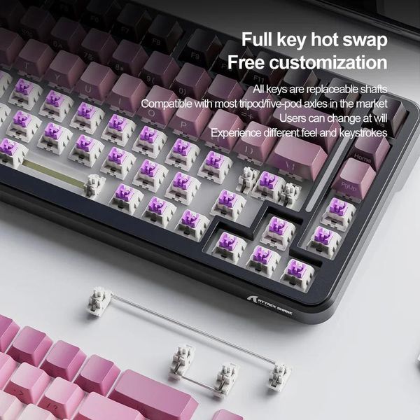 Attack SHARK M86 Tri-mode Gasket Mechanical Keyboard Black/Сіро чорна M86GB фото