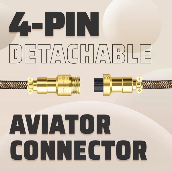 Кабель ATTACK SHARK C01PRO COILED CABLE, Gold/ЗОЛОТИСТИЙ (C01PROG) C01PROPINK фото