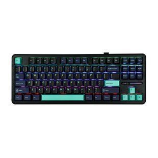Механічна бездротова (Bluetooth + 2,4G) клавіатура з HOT SWAP AULA F87Pro RGB Gray wood switch V3 УКР/АНГЛ BLUE/BLACK (F87BB) F87BB фото