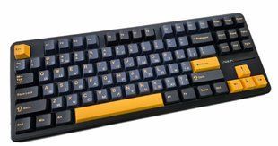 Механічна бездротова (Bluetooth + 2,4G) клавіатура з HOT SWAP AULA F87Pro RGB Gray wood switch V3 УКР/АНГЛ BLACK/YELLOW (F87BY) F87BY фото