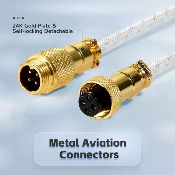 Кабель ATTACK SHARK C01PRO COILED CABLE, White/БІЛИЙ (C01PROW) C01PROW фото