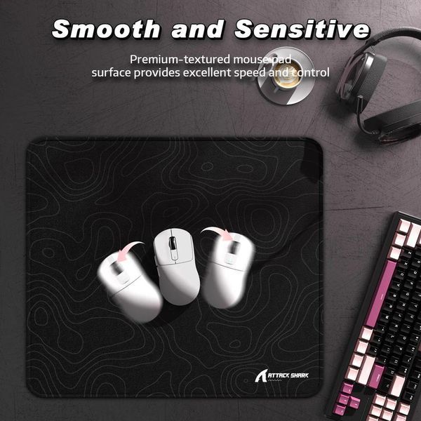 Килимок Attack Shark ESport Mouse Pad 220Х180Х2мм Чорний в смужку (ASBC) ASBC фото