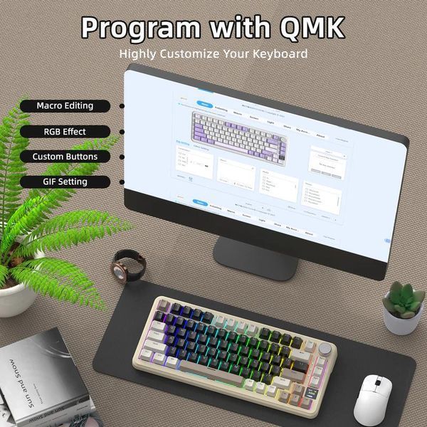 Механічна бездротова (Bluetooth + 2,4G) клавіатура з HOT SWAP Attack SHARK X85PRO, 82 Key, RGB, Win/Mac OS, УКР/АНГЛ, Cheese (X85PC) X85PC фото