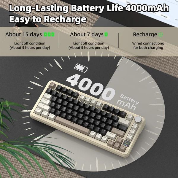 Механічна бездротова (Bluetooth + 2,4G) клавіатура з HOT SWAP Attack SHARK X85PRO, 82 Key, RGB, Win/Mac OS, УКР/АНГЛ, Cheese (X85PC) X85PC фото