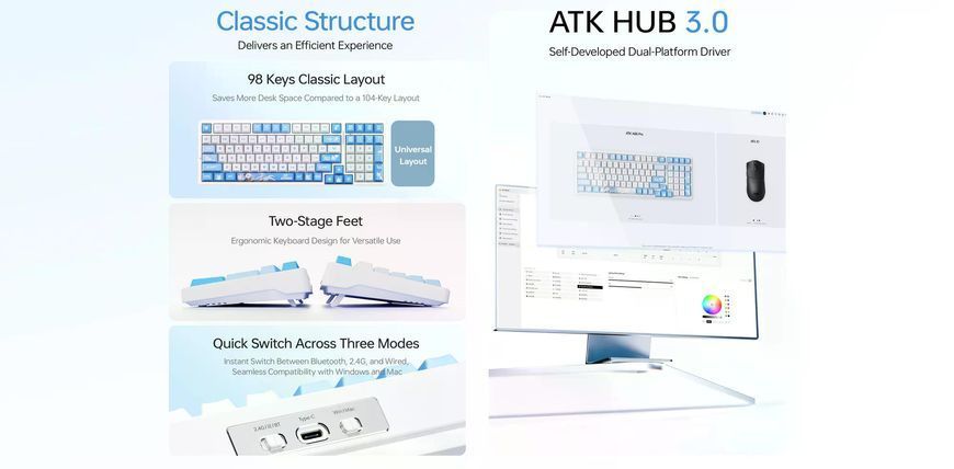 ATK A98 PRO, ARGB, 104Key, 12000mAh, Ania Max Switch, УКР/АНГЛ, Sunny Rain/Рожева (A98PAMSR) A98PAMSR фото