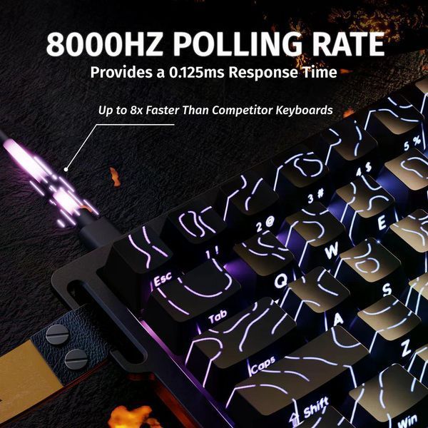 Механічна клавіатура на магнітних світчах Attack SHARK X68 HE Rapid Trigger, 8K, 68 key PBT, RGB, Win,Mac OS, УКР та АНГЛ, Black Contours /ЧОРНА (X68HEBC) X68HEBC фото