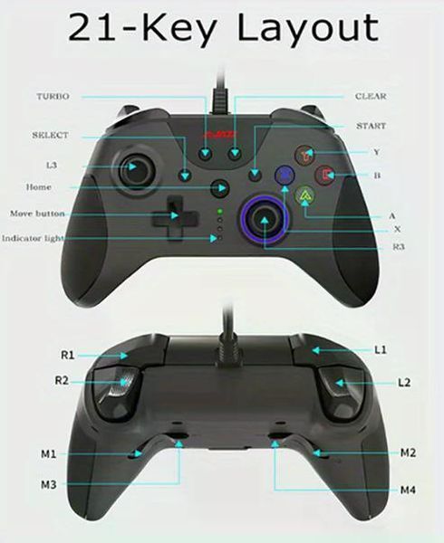 Геймпад бездротовий (Bluetooth) з подвійною вібрацією, RGB Ajazz AG110 White Blue (AG110WB) AG110WB фото