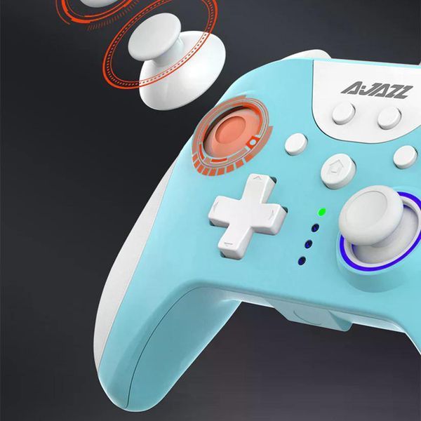 Геймпад бездротовий (Bluetooth) з подвійною вібрацією, RGB Ajazz AG110 White Blue (AG110WB) AG110WB фото
