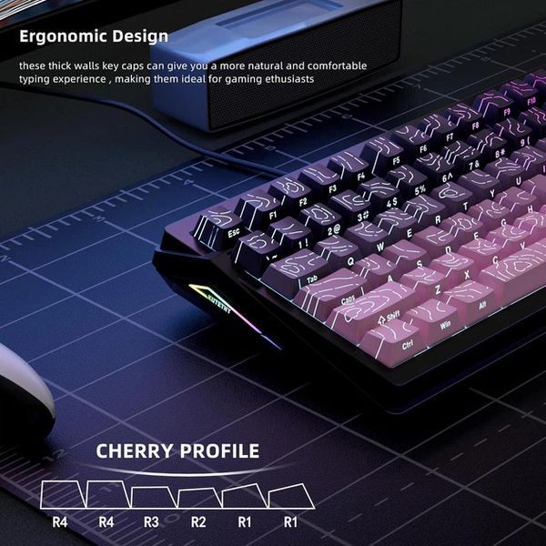 Набір кейкапів для механічної клавіатури Pink Countur Gradient, Cherry Profile 136K-PCG фото