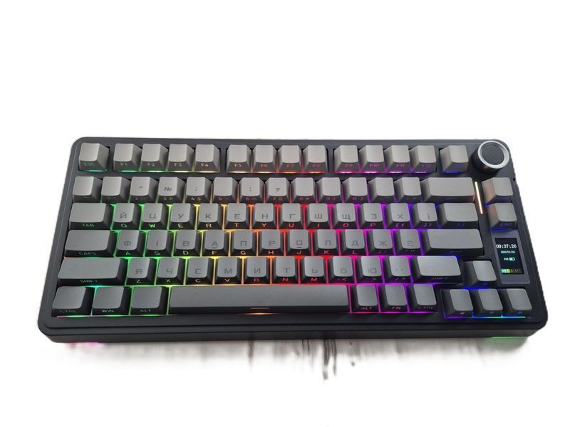 AULA S75 Pro , Knob, RGB, Strawberry Mint Switch, Mac/Win УКР/АНГЛ Gradient Black/Чорний з сірим (S75PROGB) S75PROGB фото