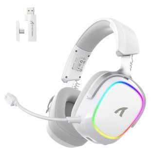 Геймерська бездротова (Bluetooth + 2,4G) гарнітура Attack Shark G800 RGB (вага 180 гр) White (G800W) G800W фото