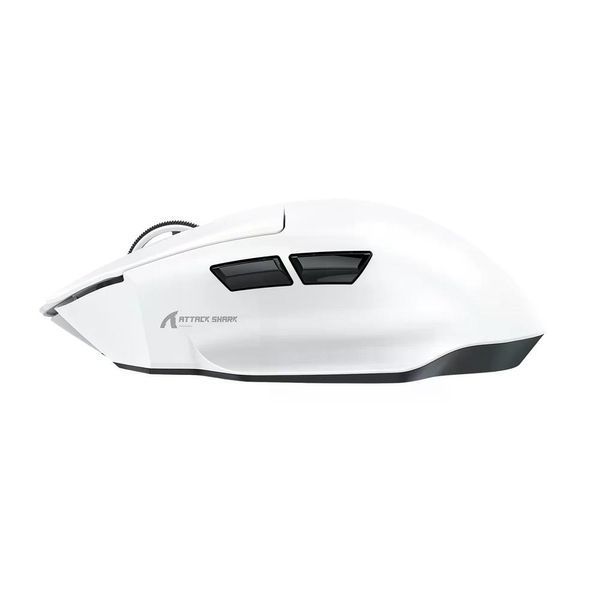 Геймерська акумуляторна бездротова (Bluetooth + 2,4G) миша Attack Shark V6 Ultra-Light, Magnetic Charging Dock, PixArt PAW3311 Біла/White (V6ULTRAW) V6ULTRAW фото
