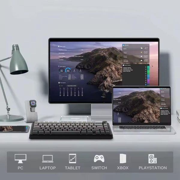 AULA F75 MAX, TFT Screen Knob, RGB, Reaper switch Mac/Win УКР/АНГЛ BLACK CONTORUS (F75MAXBC) F75MAXBC фото