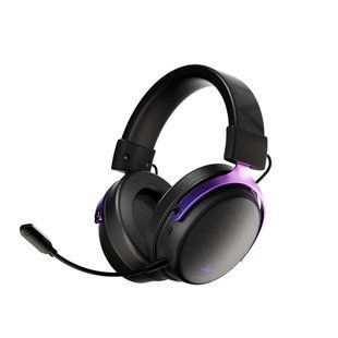 Геймерська бездротова (Bluetooth + 2,4G) HI-Fi гарнітура ATK Neptune N9 ULTRA, 3D, 1500 mAh Stellar Purple/ЧОРНІ З ФІОЛЕТОВИМ (N9USP) N9USP фото
