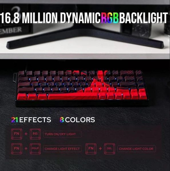 AULA WIN68HE MAX, 8K, 68 key PBT, RGB, Win,Mac OS, УКР/АНГЛ, Black Red/Чорно червона (WIN68HEMAXBR) WIN68HEMAXBR фото