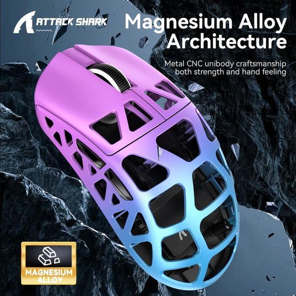 Attack Shark R3 Magnesium Alloy Gaming Mouse 8K Purple Blue R3-3395P фото