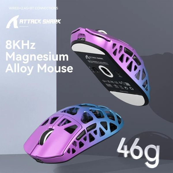 Attack Shark R3 Magnesium Alloy Gaming Mouse 8K Purple Blue R3-3395P фото