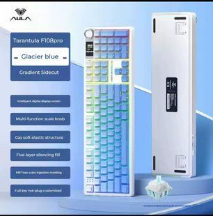 Механічна бездротова (Bluetooth + 2,4G) клавіатура з HOT SWAP AULA F108PRO RGB FangLing Switch Mac/Win УКР/АНГЛ BLUE (F108PB) F108PB фото