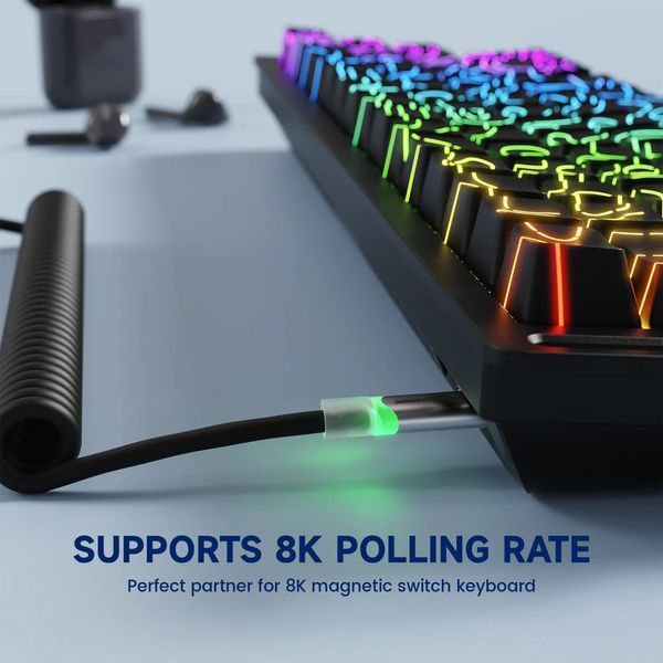 Кабель ATTACK SHARK C01ULTRA Custom Aviator Cable for 8KHz Magnetic Keyboard, Black/Чорний (C01ULTRAB) C01ULTRAB фото