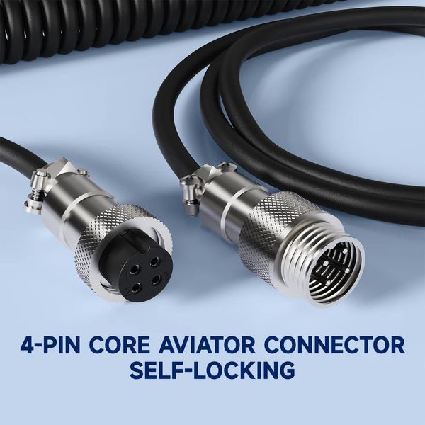 Кабель ATTACK SHARK C01ULTRA Custom Aviator Cable for 8KHz Magnetic Keyboard, Black/Чорний (C01ULTRAB) C01ULTRAB фото