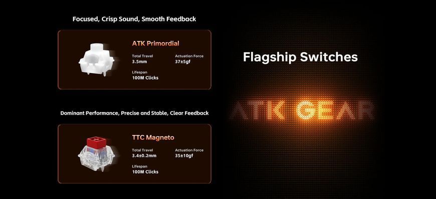 ATK RS7 Turbo, 8K, 256K Scan, 80Key, Semi Aluminum, Primordial Switch, УКР/АНГЛ, Black/Чорна (ATKRS7TBU) ATKRS7TBU фото