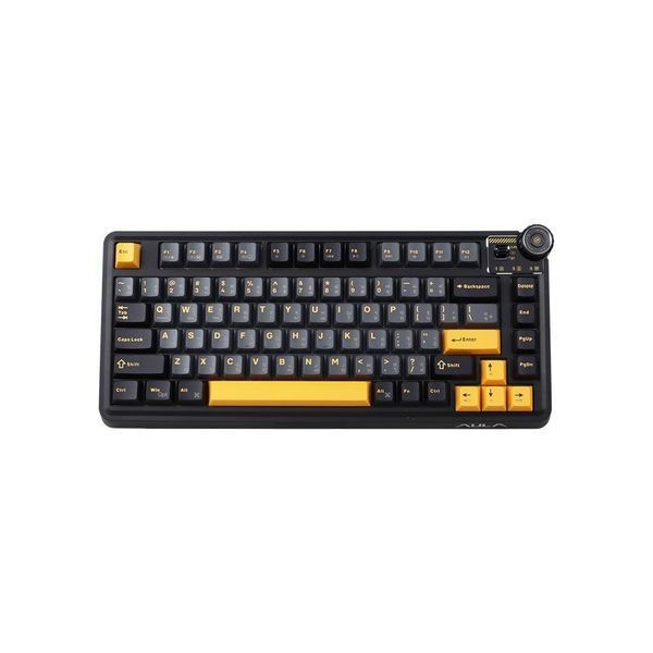 Механічна бездротова (Bluetooth + 2,4G) клавіатура з HOT SWAP AULA AU75 Esports, RGB, 81key, Mac/Win УКР/АНГЛ WHITE/BLACK (AU75B) AU75B фото