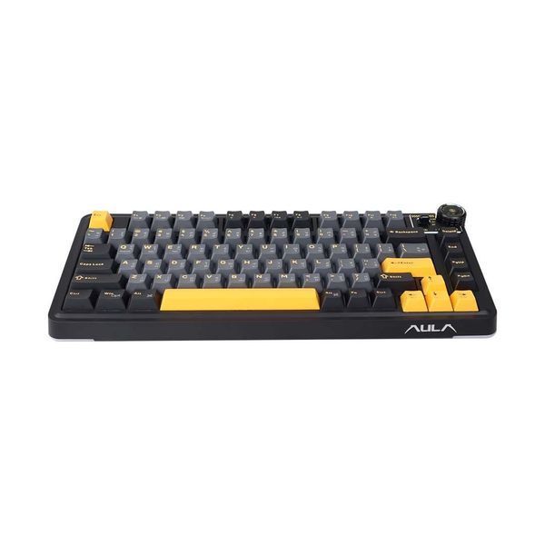 Механічна бездротова (Bluetooth + 2,4G) клавіатура з HOT SWAP AULA AU75 Esports, RGB, 81key, Mac/Win УКР/АНГЛ WHITE/BLACK (AU75B) AU75B фото